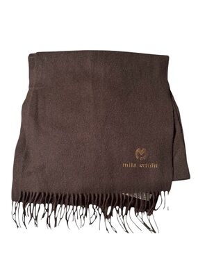 Vintage Mila Schon Embroidery Logo Scarf Muffler
